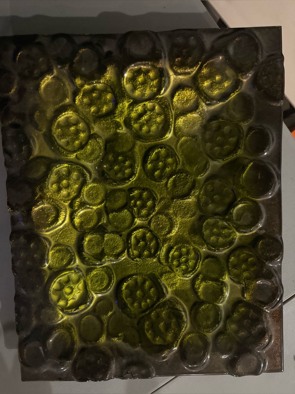 Textured Green Glass Decorative Tile Panel